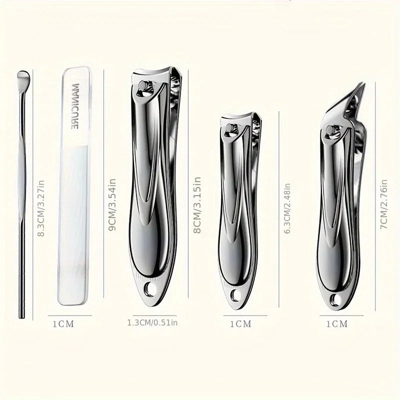 Manicure Set Personal Care Nail Clipper Kit 5 Pieces Nail Clipper Set Grooming Kit Gift for Relatives Friends Families Travel