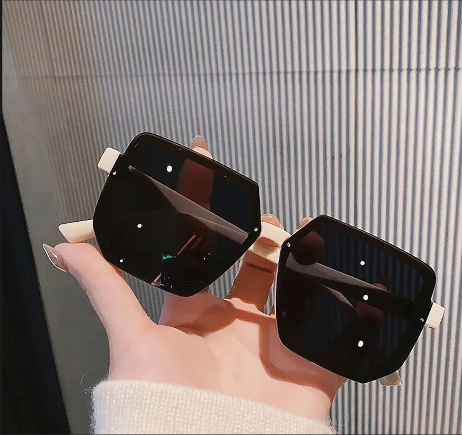 Big Frame Vintage Sunglasses Women Men Brand Square Sun Glasses Retro Eye Glasses Goggle for Male Female Polygon Sunglasses  