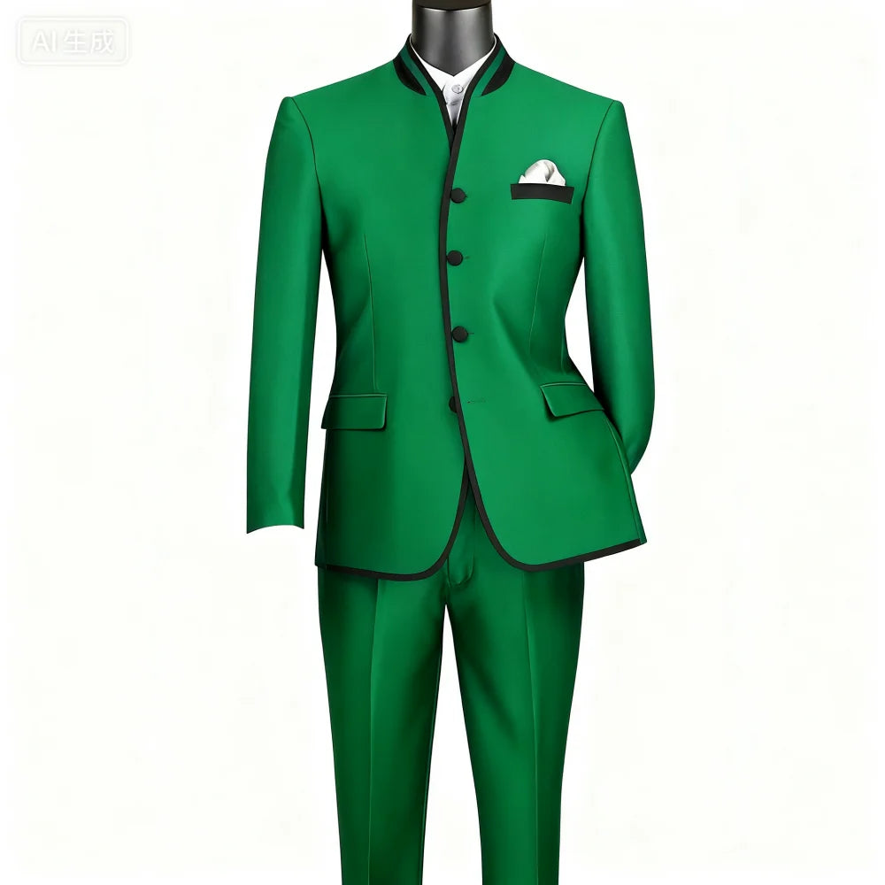 Luxurious Men's Naval Suits High-Quality Business Formal Occasion Unique Single Breasted Special Customizable 2-Piece Tuxedo