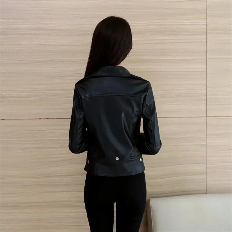 Spring Autumn New All-match Faux Leather Women Jacket Brand Designer Jackets for Ladies Female Chic Slim Women's Coats