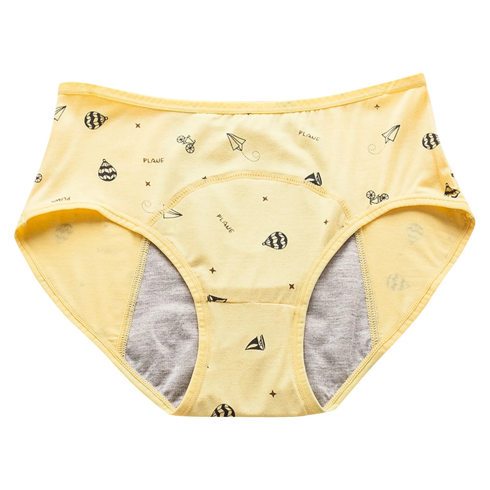 Panties for Menstruation Cotton High Waist Period Underwear Panties Cartoon Printed Lightweight Leak Proof Underpants