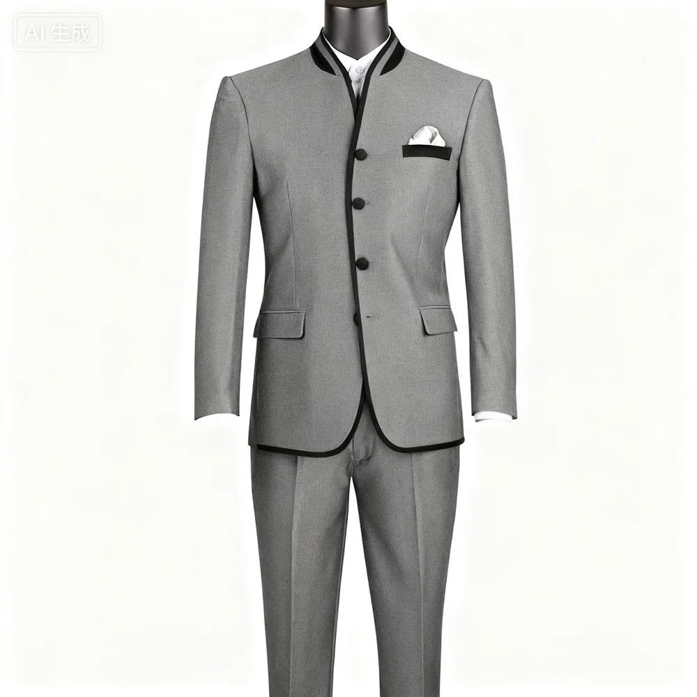 Luxurious Men's Naval Suits High-Quality Business Formal Occasion Unique Single Breasted Special Customizable 2-Piece Tuxedo