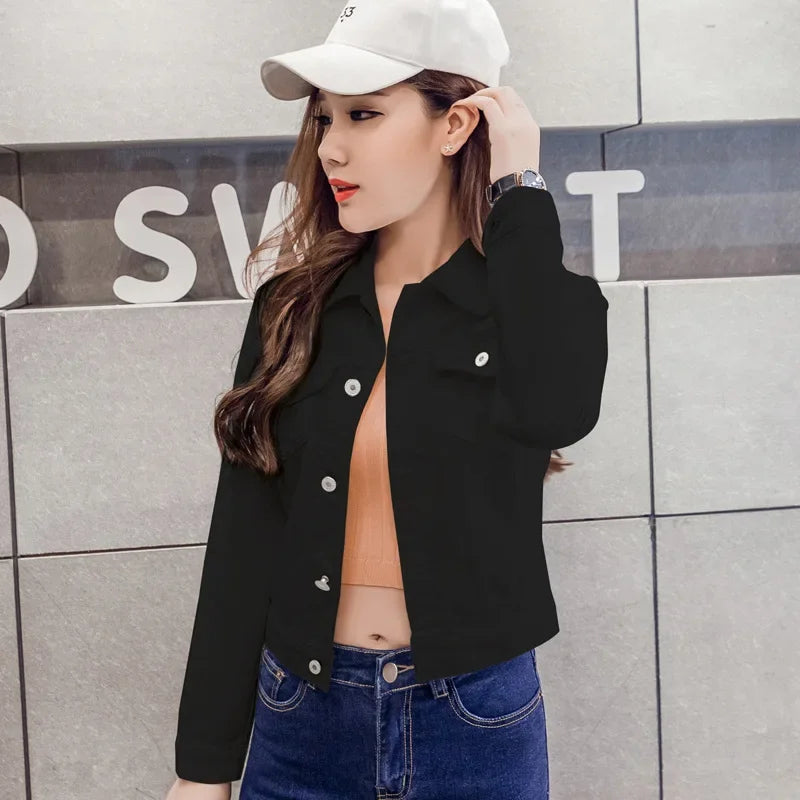 New Spring Denim Jacket Women's Top Niche Design Colorful Women's Clothing Net Weight Loss Slim Fit Jeans Jacket