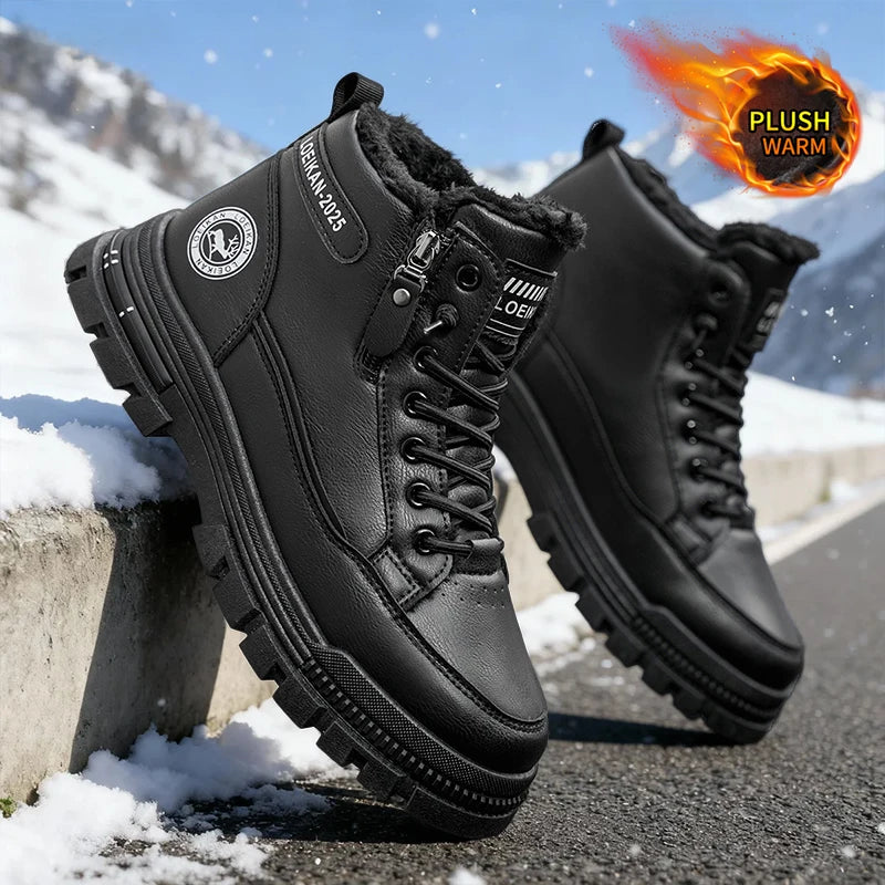 Winter New Men's Snow Boots, Thickened & Cotton-Lined, Versatile Trendy Style, Outdoor Wear with Street Vibe