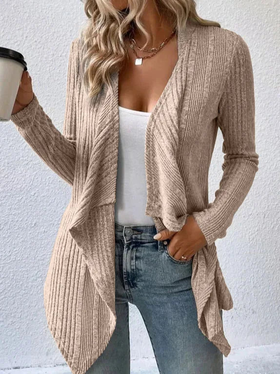 Autumn/Winter New Women's Cardigan Top Solid Color Casual Fashionable Loose Long Sleeve Knitted Sweater Jacket