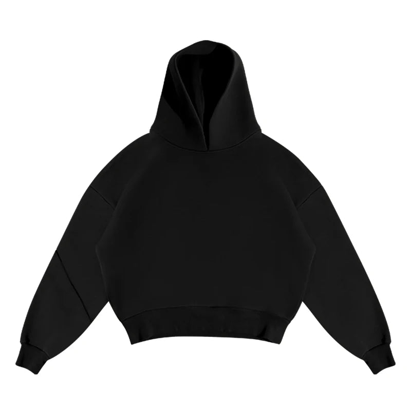 Men's Casual Solid Hooded Pullover Straight Pants 2 Piece Set Tracksuit For Fashion Loose Hoodies Sweatshirt Wide Leg Sweatpants