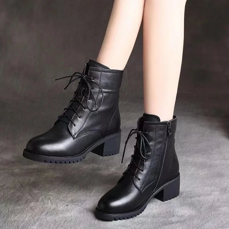 High Quality Ladies Shoes Side Zipper Women's Boots Fashion Cross-tied Modern Boots Women Hot Sale Plus Size Ankle Boots