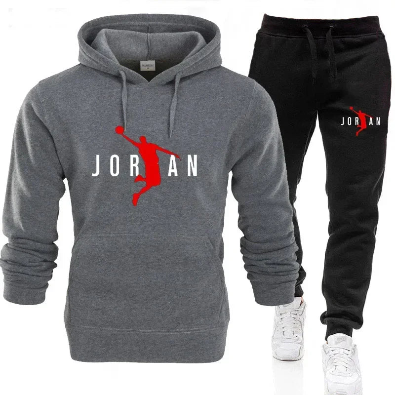 Men's sportswear set, fashionable hoodie jogging pants new outdoor men's casual sweatshirt set, autumn and winter sportswea