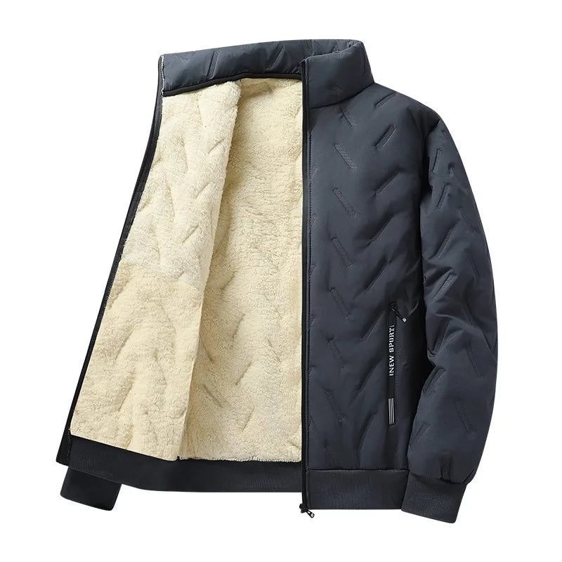 Men's 2 Piece Windproof Jackets Coats Water-Resistant Casual Zipper Hight Weight Tracksuit Athletic Outdoor Warm Thick Coat Set