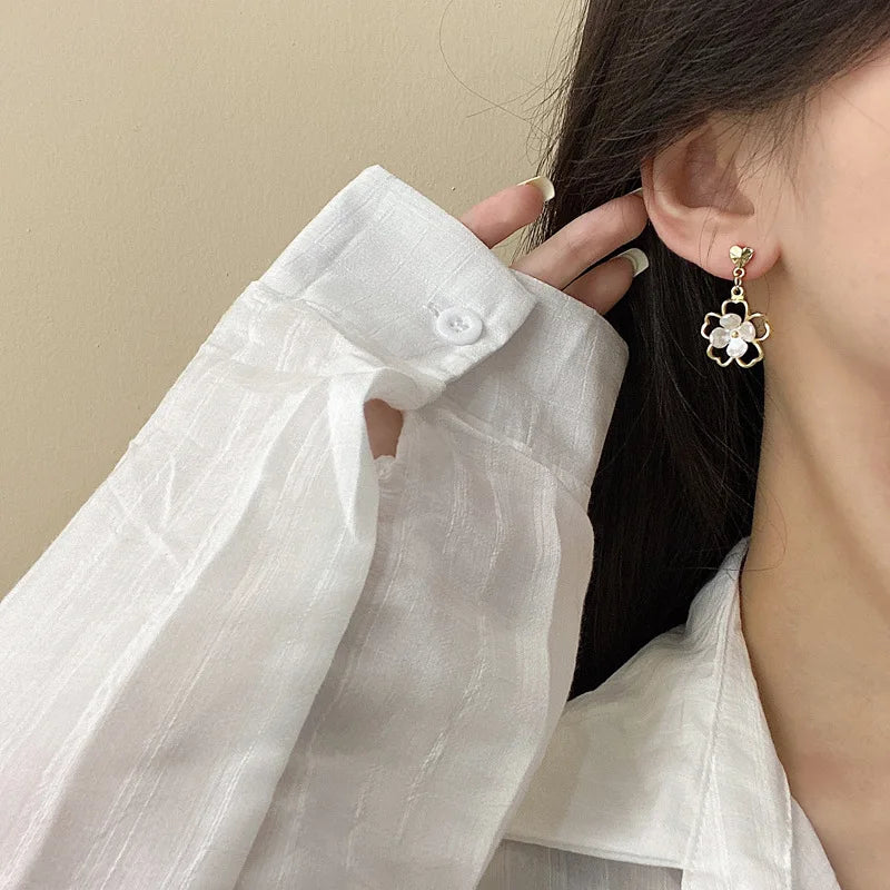 New fashion hold flower earings women gender ceremony senior sense early warming party jewelry gift hot selling