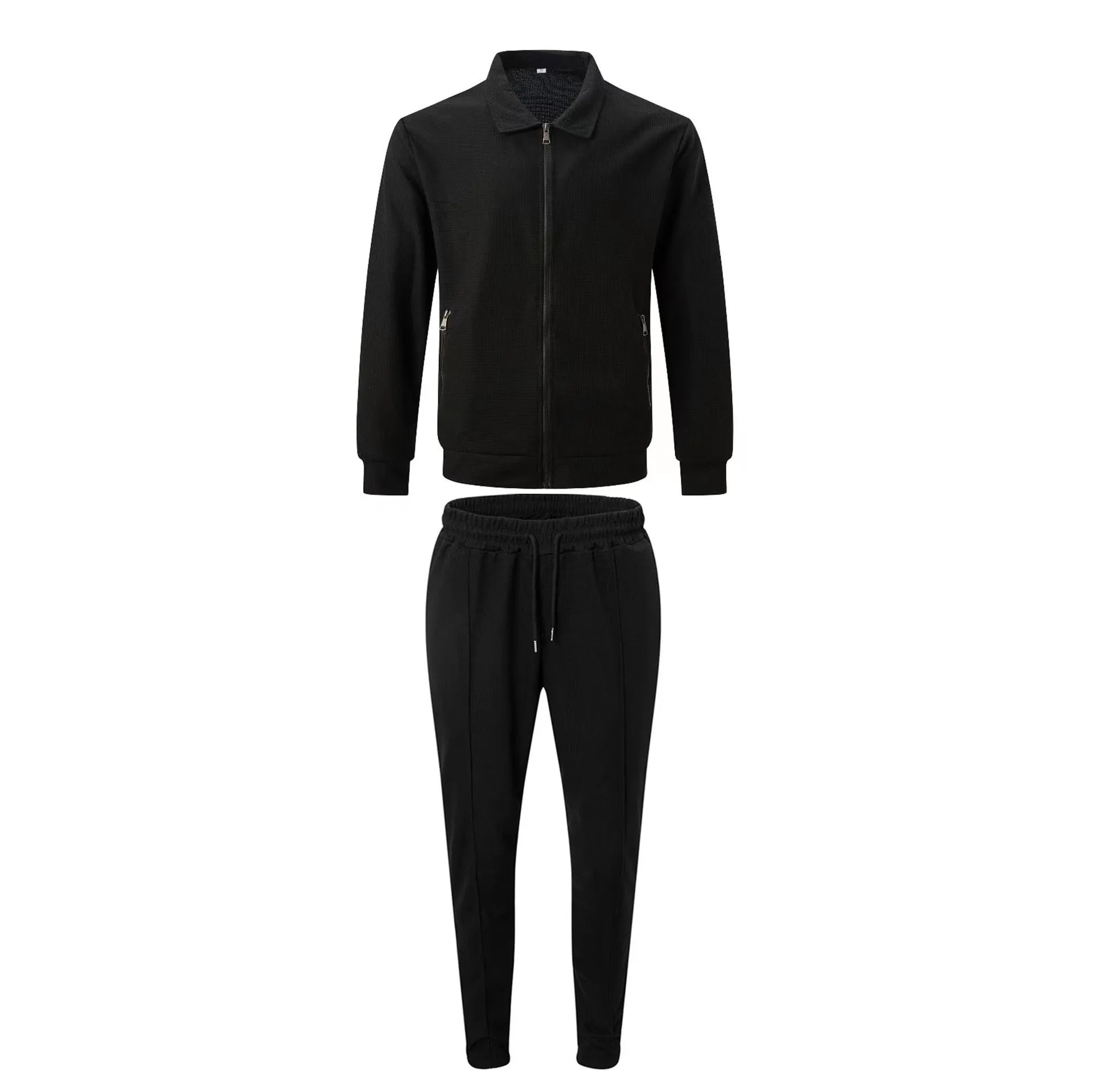 Autumn Zipper Pocket lapel Trendy Jacket + Trousers Men's sportswear Streetwear Set