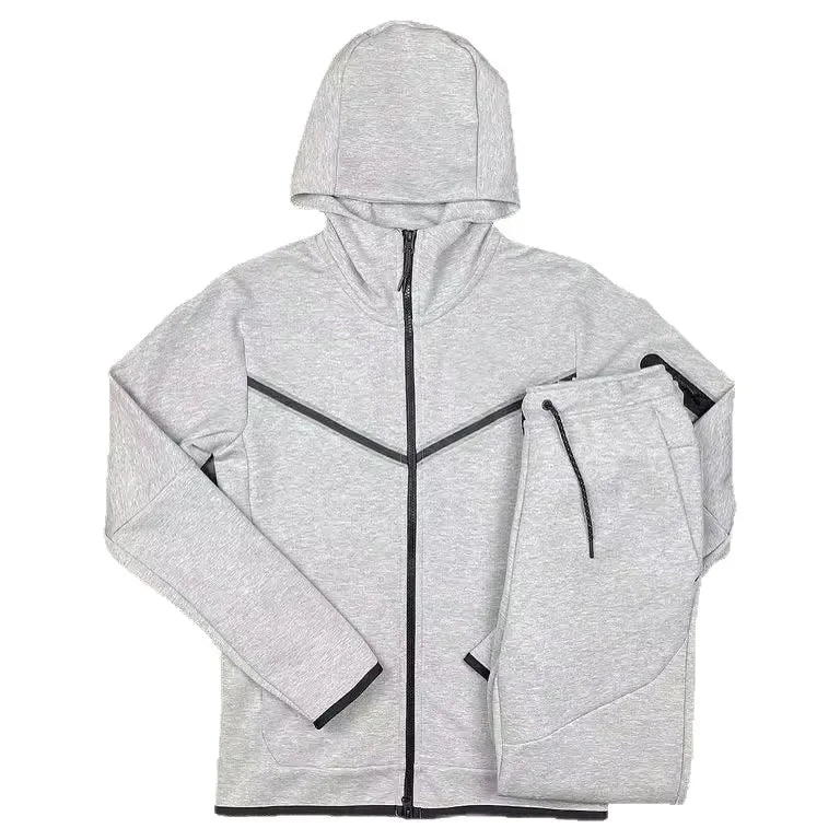 Fashion Casual Men's Wear The United States Spring And Autumn Sports Hoodie Matching Color Sports Two Boutique Sets