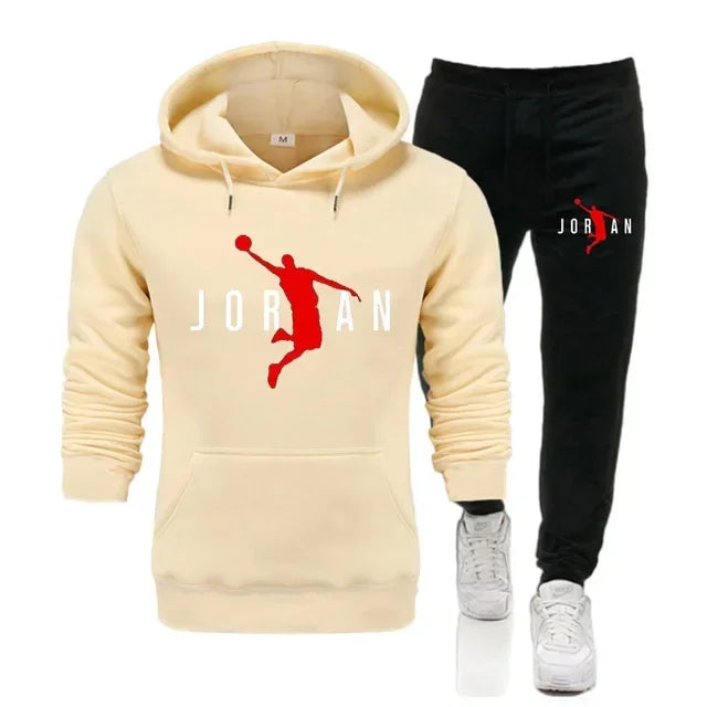 Men's sportswear set, fashionable hoodie jogging pants new outdoor men's casual sweatshirt set, autumn and winter sportswea