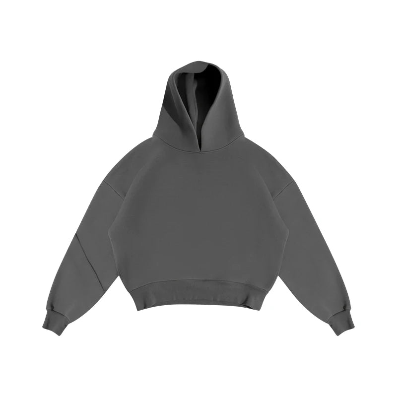 Men's Casual Solid Hooded Pullover Straight Pants 2 Piece Set Tracksuit For Fashion Loose Hoodies Sweatshirt Wide Leg Sweatpants