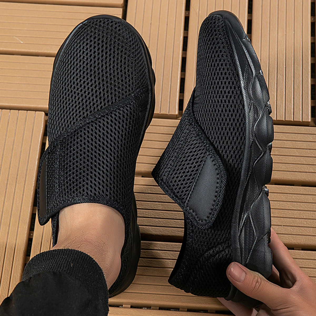 Sneakers Men Orthopedics Wide Feet Swollen Walking Casual Shoes Thumb Eversion Adjusting Soft Comfortable Diabetic Man Shoes