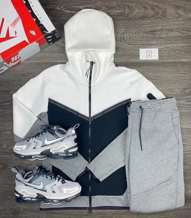 Fashion Casual Men's Wear The United States Spring And Autumn Sports Hoodie Matching Color Sports Two Boutique Sets