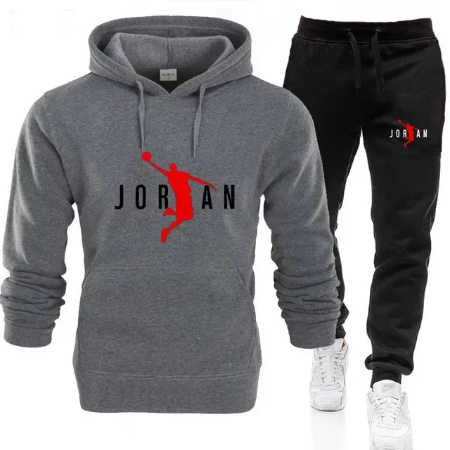 Men's sportswear set, fashionable hoodie jogging pants new outdoor men's casual sweatshirt set, autumn and winter sportswea