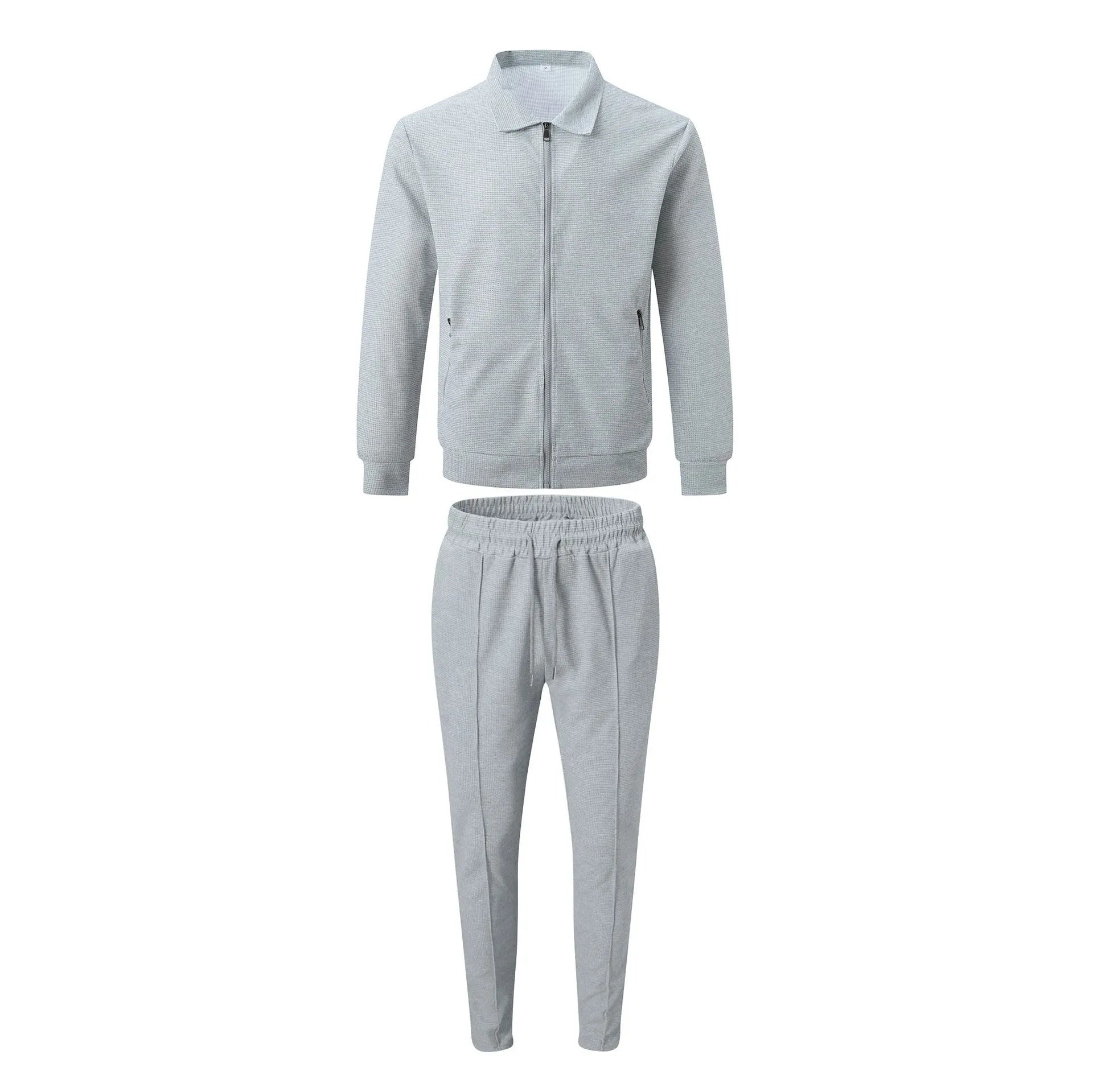 Autumn Zipper Pocket lapel Trendy Jacket + Trousers Men's sportswear Streetwear Set