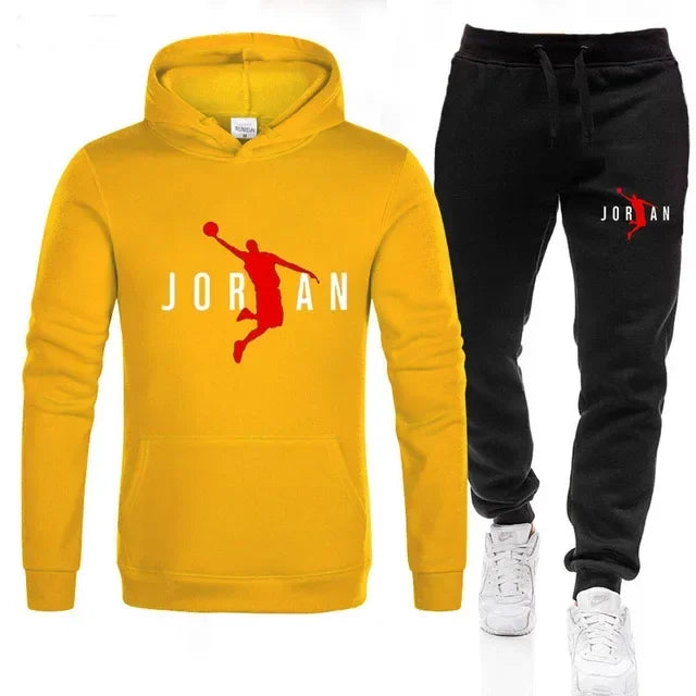 Men's sportswear set, fashionable hoodie jogging pants new outdoor men's casual sweatshirt set, autumn and winter sportswea