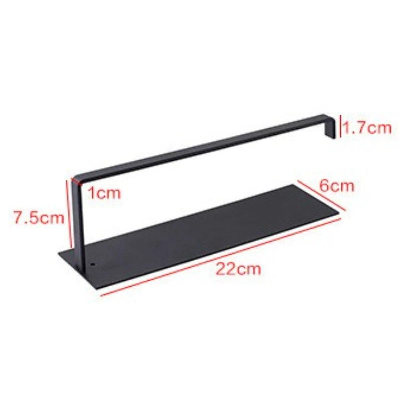 No Drill Adhesive Kitchen Carbon Steel Paper Towel Holder Household Roll Paper Hanger Plastic Wrap Rag Storage Rack