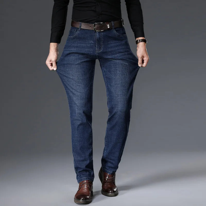 JEAN Autumn/Winter new men's casual pants, high-quality business formal sportswear jeans, straight-leg stretch long pants