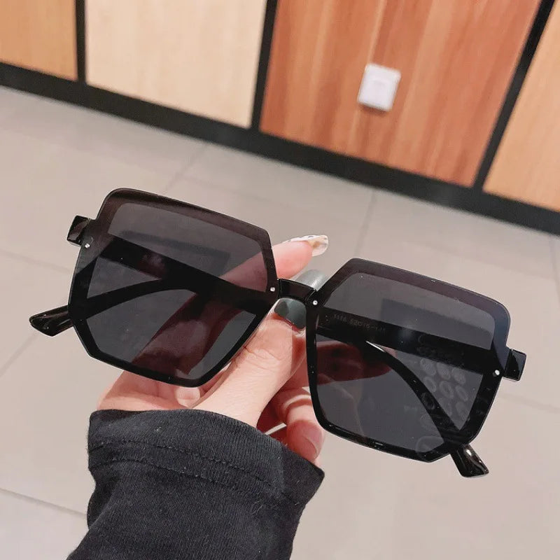 Big Frame Vintage Sunglasses Women Men Brand Square Sun Glasses Retro Eye Glasses Goggle for Male Female Polygon Sunglasses  