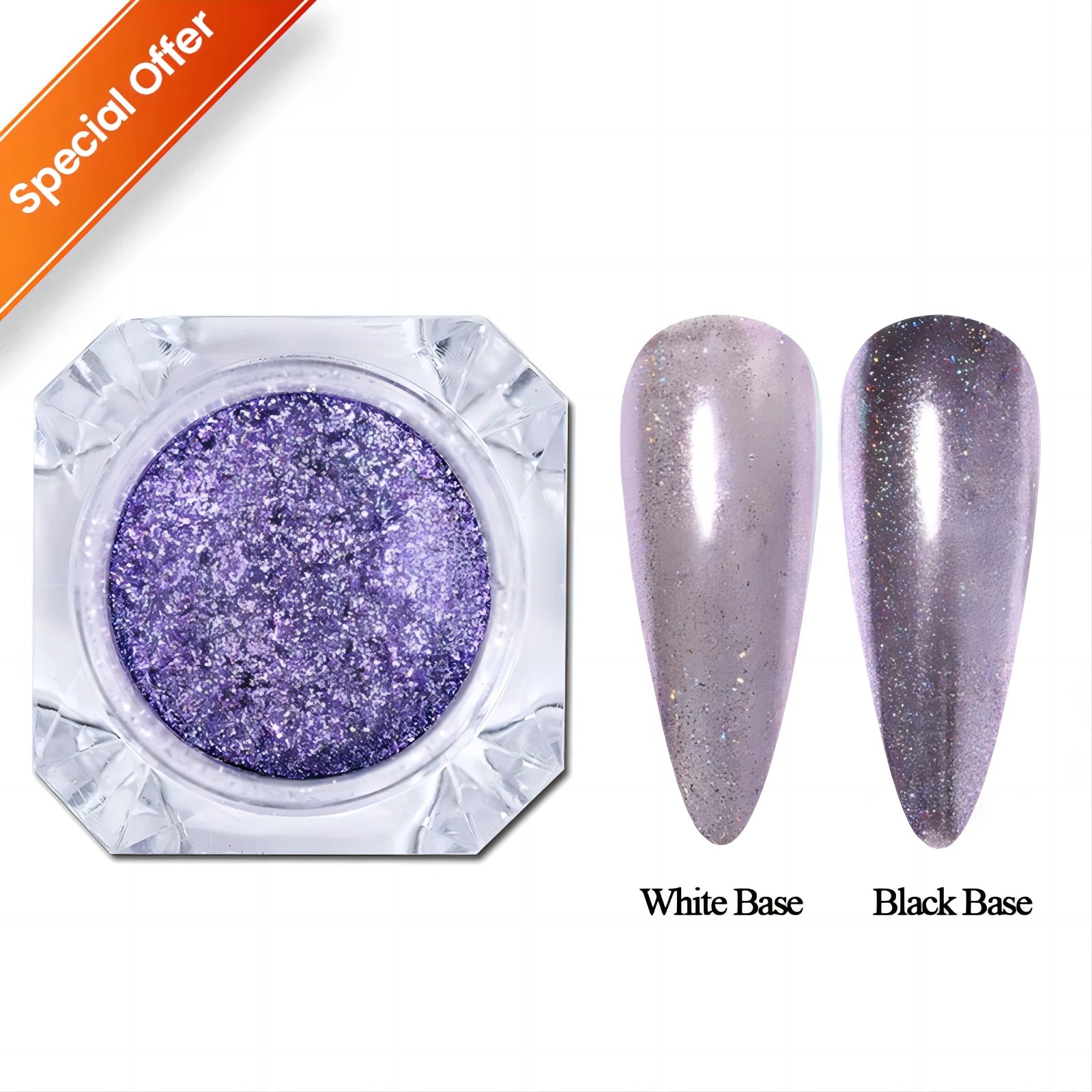 1 Box Aurora White Chrome Nail Powder Sparkling Mirror Pearl Pigments Nail Glitter White Rubbing Dust Nail Art Manicure Decorate