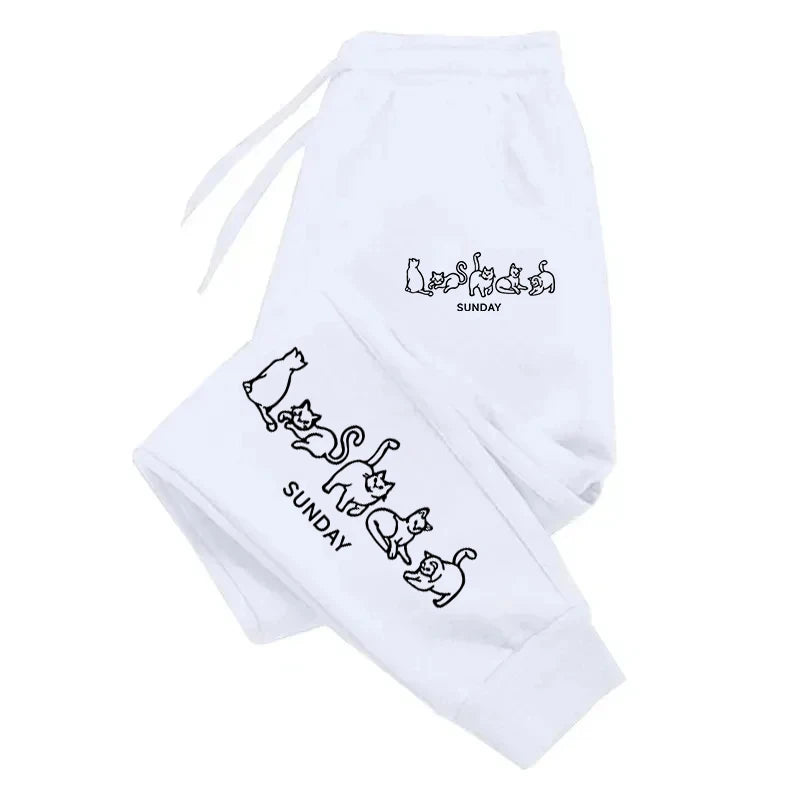 Sunday Stray Cats Man Woman Trousers Pocket Sports Tracksuit Leggings Outdoor Sweat Pants Drawstring Casual Sweatpant Couple