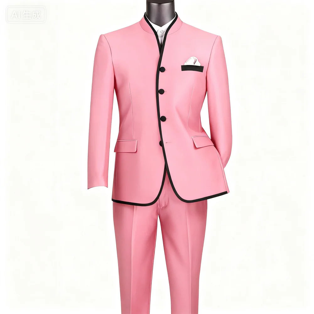Luxurious Men's Naval Suits High-Quality Business Formal Occasion Unique Single Breasted Special Customizable 2-Piece Tuxedo