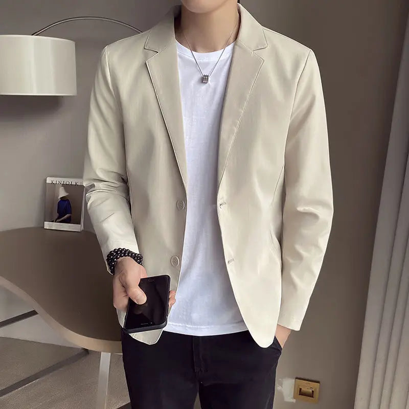 Short Jacket For Men Single Breasted Man Suits And Blazers Black Cropped Fashion Youthful Emo Coats Classic Original New