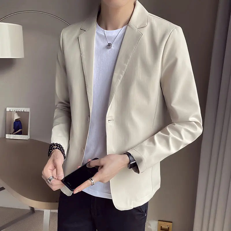 Short Jacket For Men Single Breasted Man Suits And Blazers Black Cropped Fashion Youthful Emo Coats Classic Original New