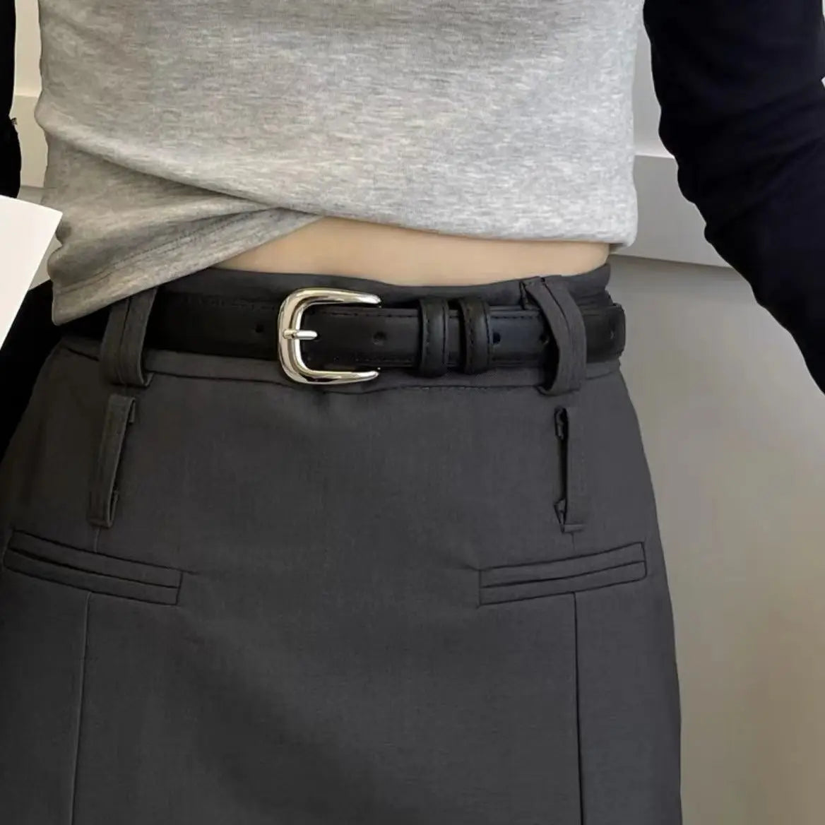 Belt Women's Retro Versatile Trendy Belt New Instagram Style Small Crowd Waist Closing Jeans Belt Women