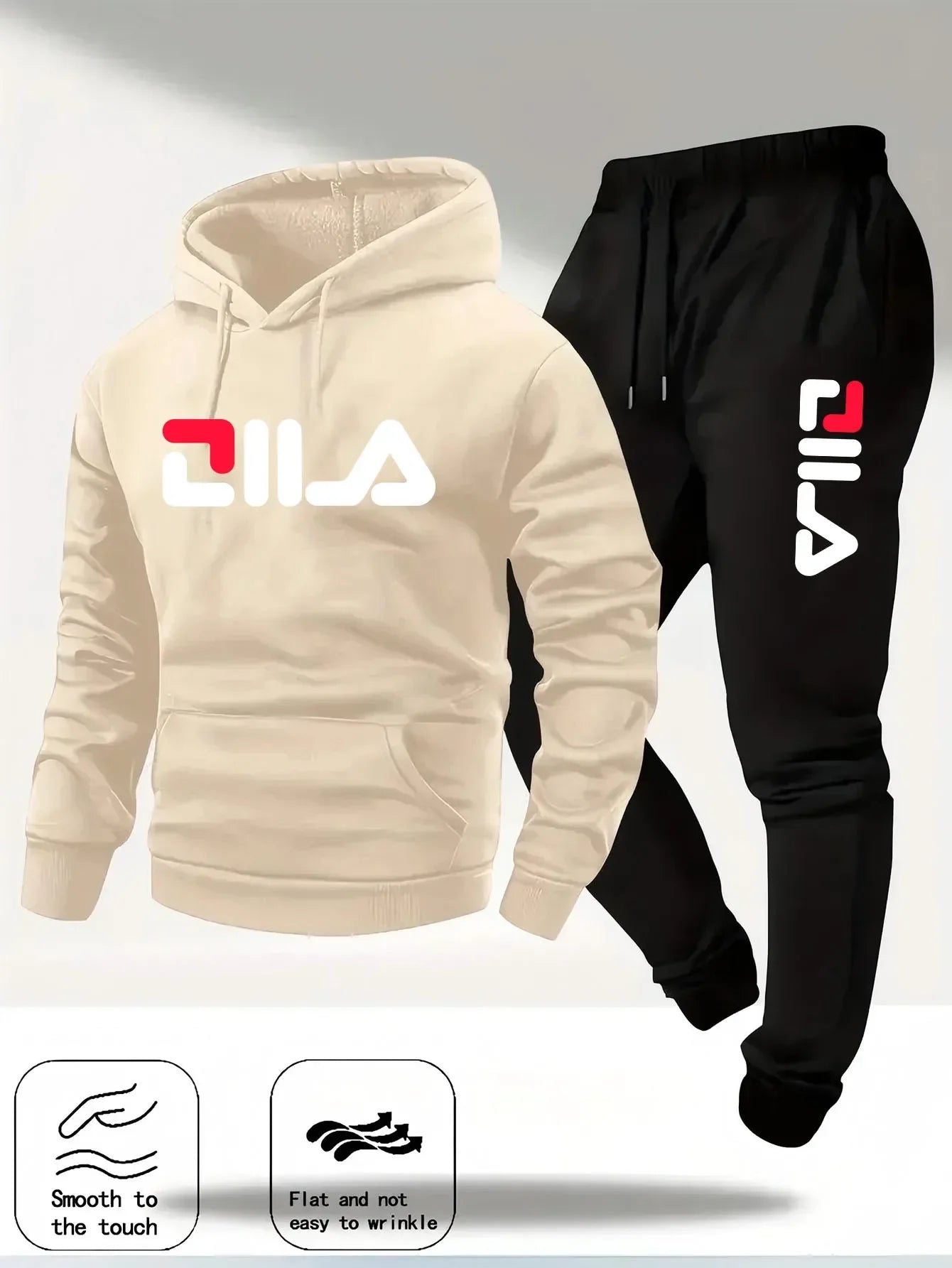 Spring and Autumn men's casual suit hooded sweatshirt and sweatpants 2-in-1 comfortable suit suitable for both men and women