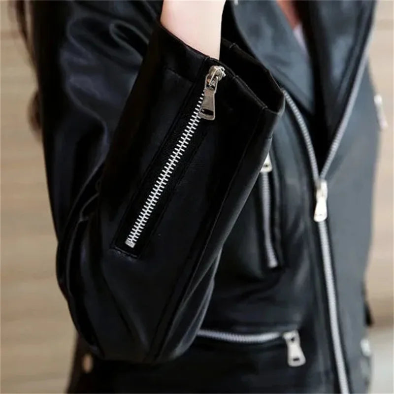 Spring Autumn New All-match Faux Leather Women Jacket Brand Designer Jackets for Ladies Female Chic Slim Women's Coats