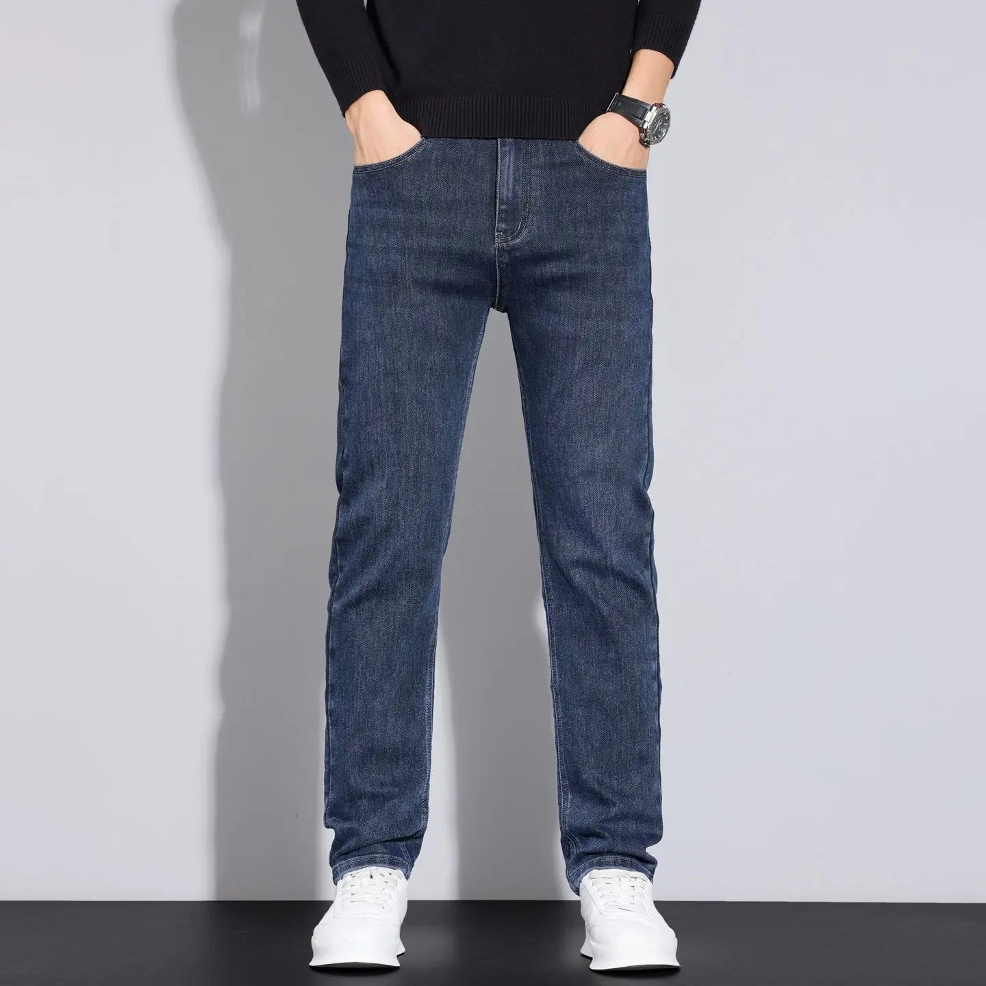 JEAN Autumn/Winter new men's casual pants, high-quality business formal sportswear jeans, straight-leg stretch long pants