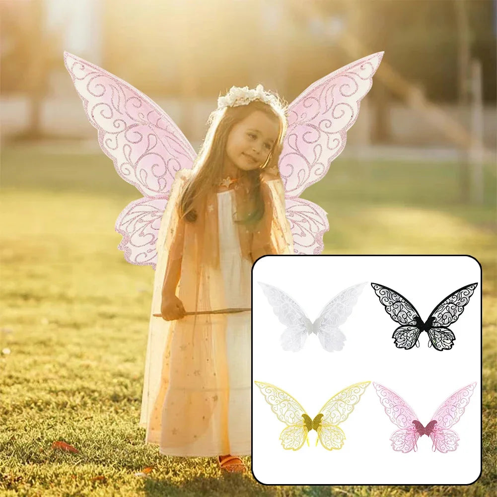 Butterfly Fairy Wings Costume Women Girls Sparkle Princess Angel Wing for Halloween Party Favor Cosplay Costume Dress Up Props