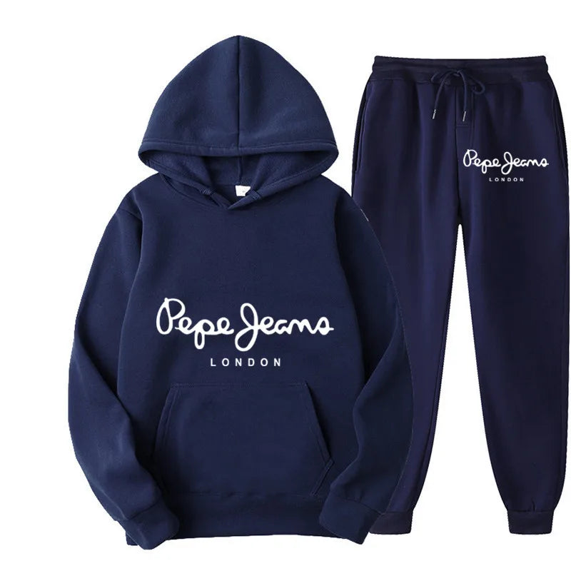 Autumn and winter men's animal printed sportswear top, pants set, hoodie and pants running set suitable for daily shopping