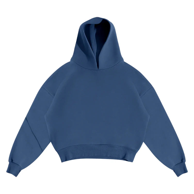 Men's Casual Solid Hooded Pullover Straight Pants 2 Piece Set Tracksuit For Fashion Loose Hoodies Sweatshirt Wide Leg Sweatpants