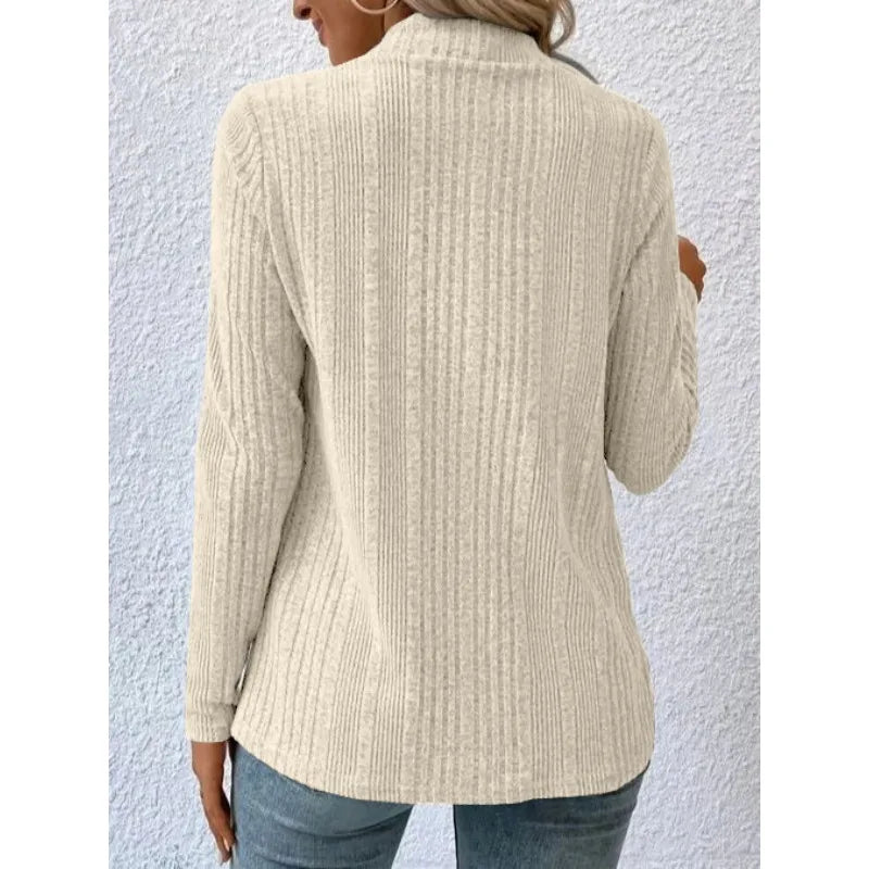 Autumn/Winter New Women's Cardigan Top Solid Color Casual Fashionable Loose Long Sleeve Knitted Sweater Jacket