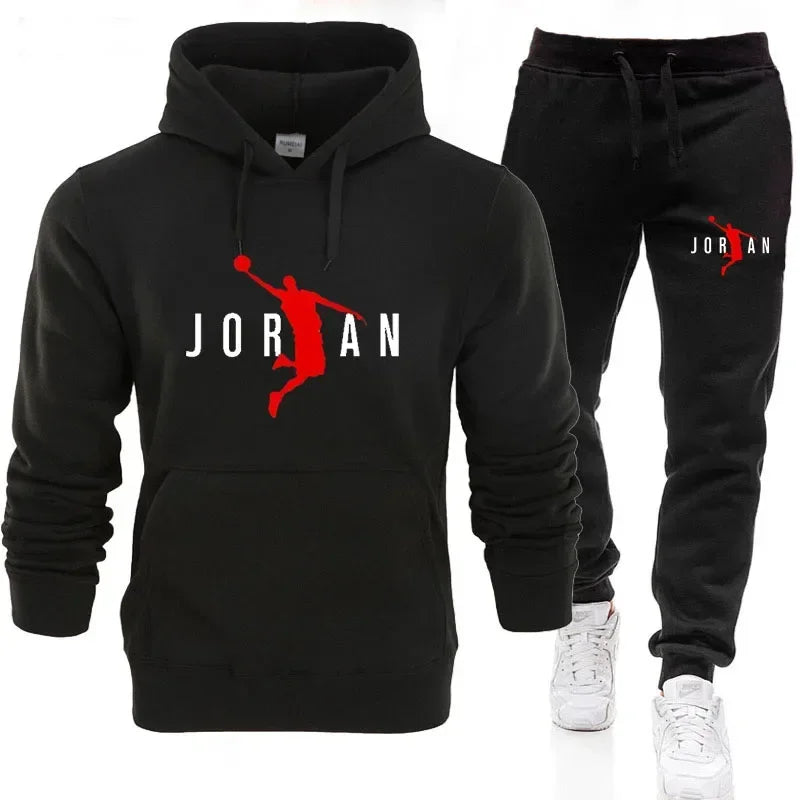 Men's sportswear set, fashionable hoodie jogging pants new outdoor men's casual sweatshirt set, autumn and winter sportswea