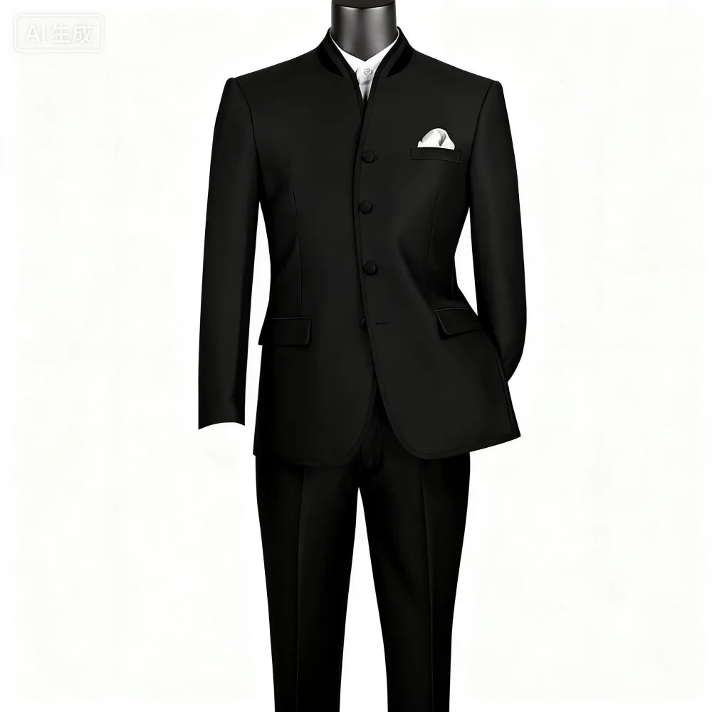 Luxurious Men's Naval Suits High-Quality Business Formal Occasion Unique Single Breasted Special Customizable 2-Piece Tuxedo