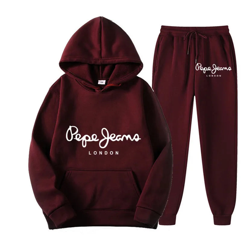Autumn and winter men's animal printed sportswear top, pants set, hoodie and pants running set suitable for daily shopping