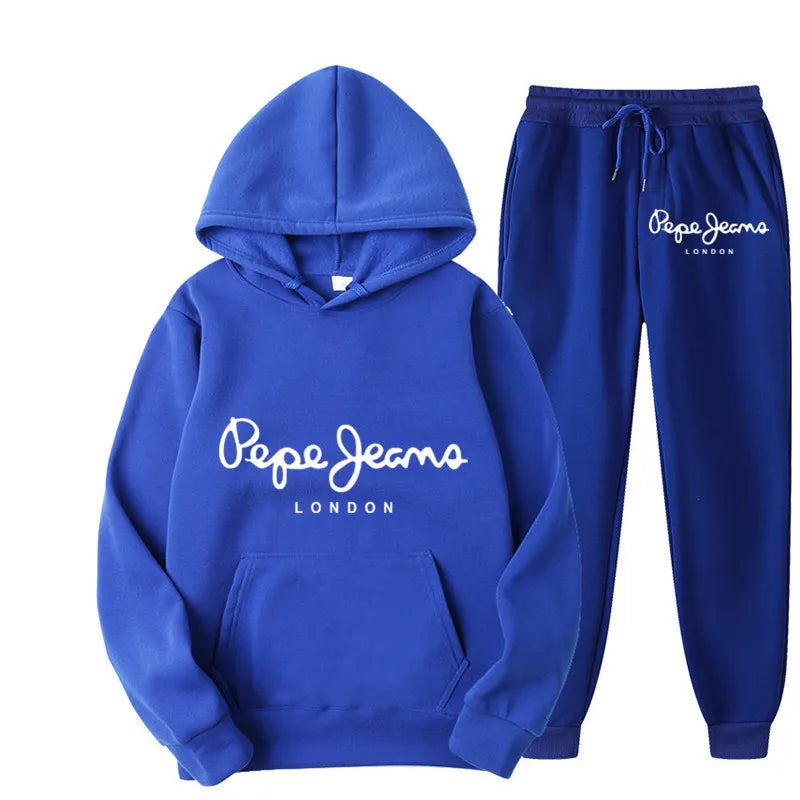 Autumn and winter men's animal printed sportswear top, pants set, hoodie and pants running set suitable for daily shopping