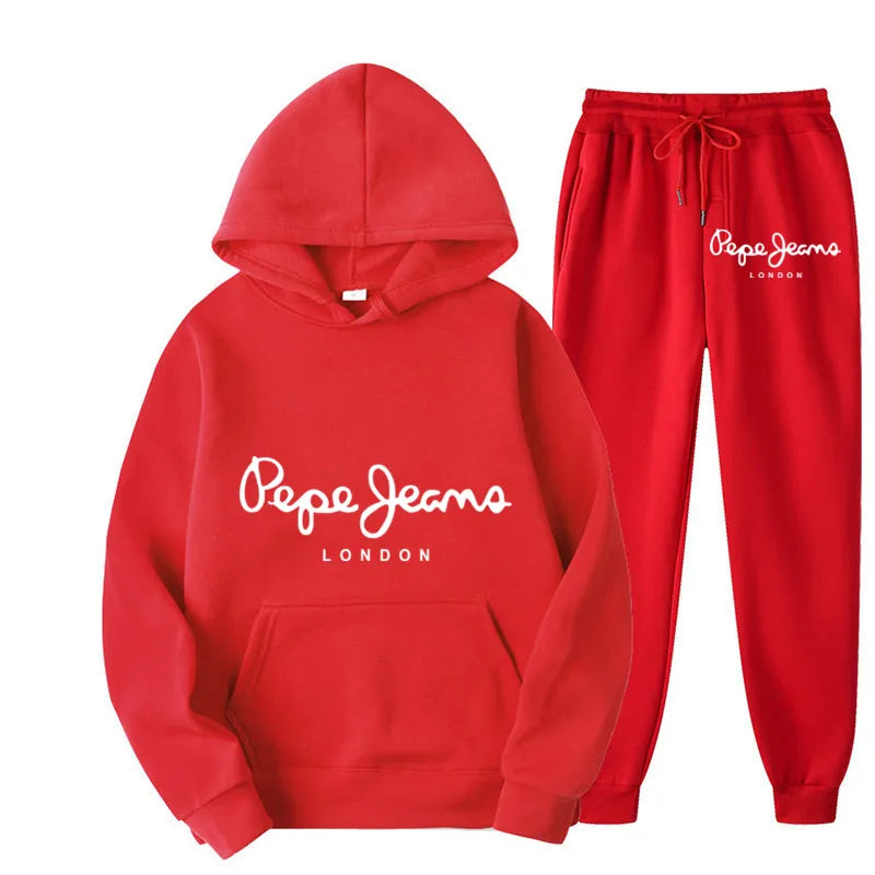 Autumn and winter men's animal printed sportswear top, pants set, hoodie and pants running set suitable for daily shopping
