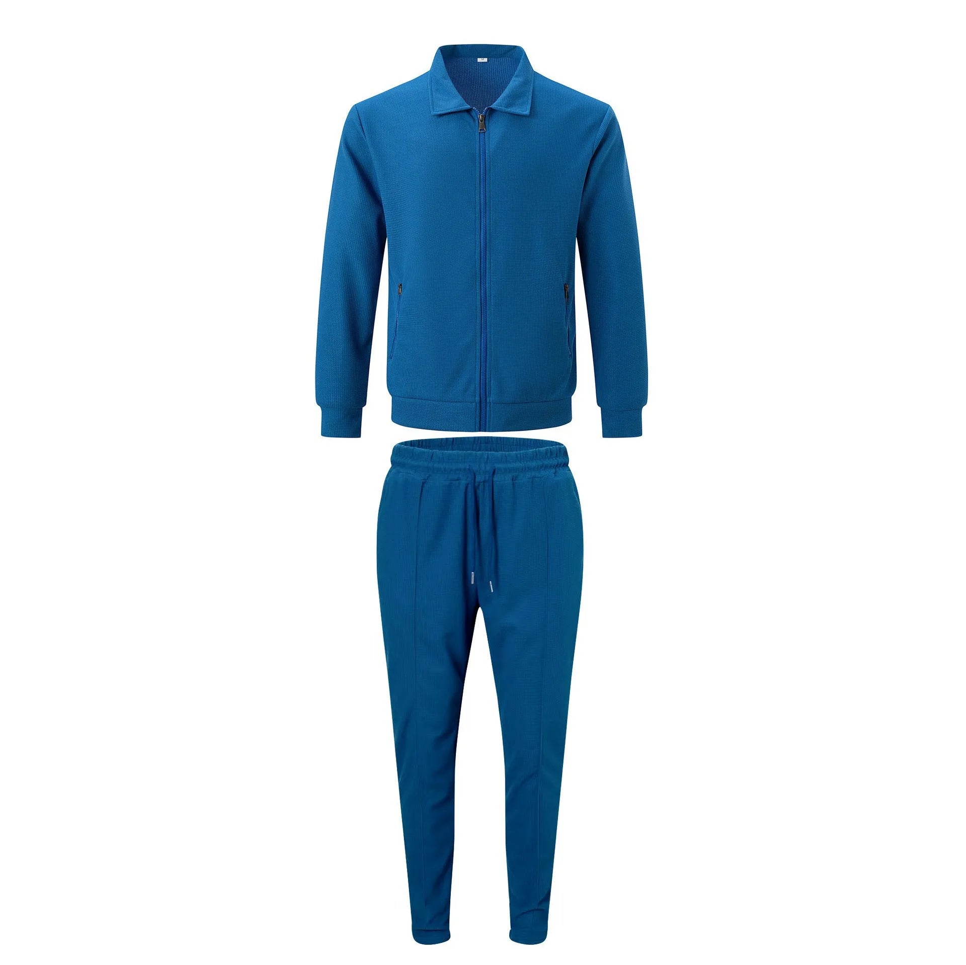 Autumn Zipper Pocket lapel Trendy Jacket + Trousers Men's sportswear Streetwear Set