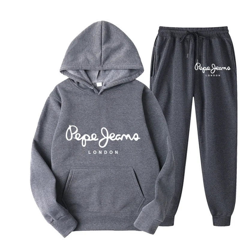 Autumn and winter men's animal printed sportswear top, pants set, hoodie and pants running set suitable for daily shopping
