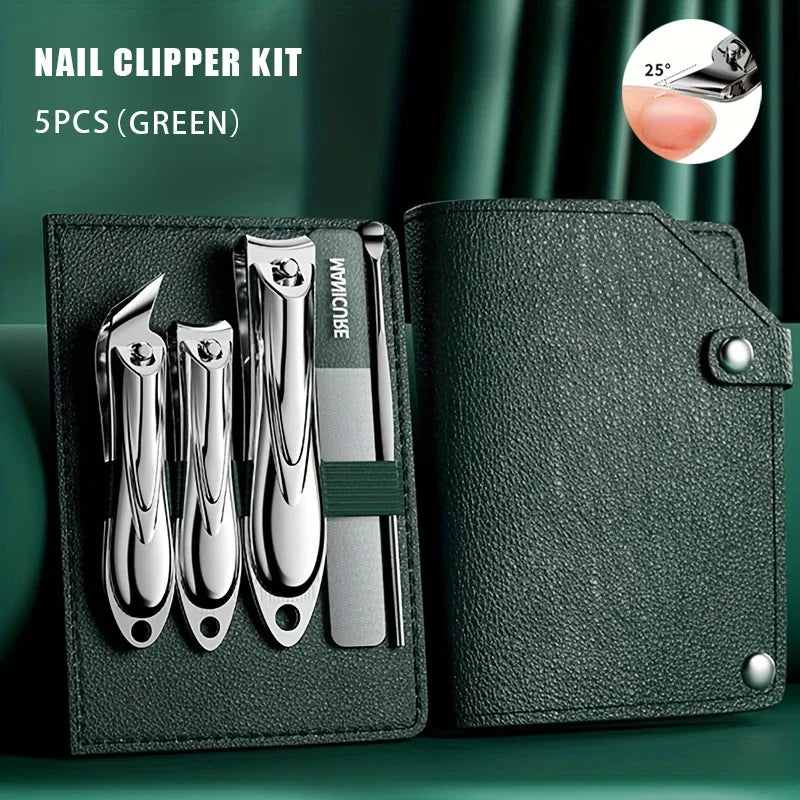 Manicure Set Personal Care Nail Clipper Kit 5 Pieces Nail Clipper Set Grooming Kit Gift for Relatives Friends Families Travel
