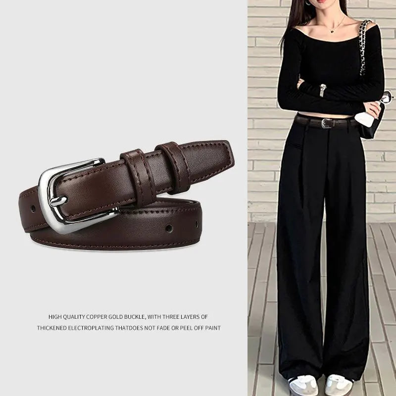 Belt Women's Retro Versatile Trendy Belt New Instagram Style Small Crowd Waist Closing Jeans Belt Women