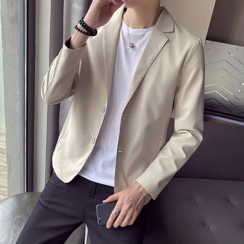 Short Jacket For Men Single Breasted Man Suits And Blazers Black Cropped Fashion Youthful Emo Coats Classic Original New