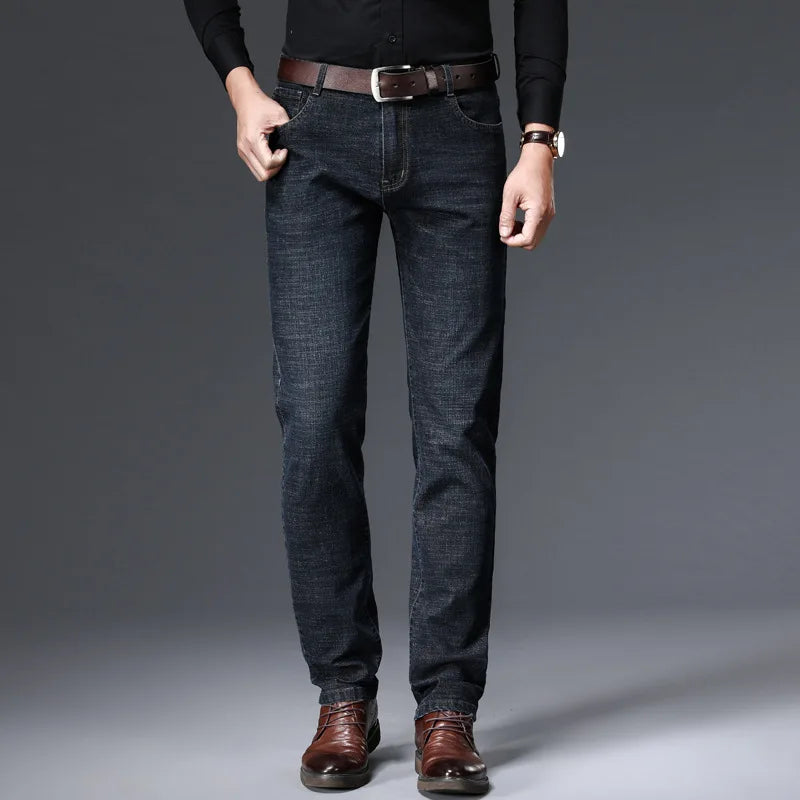 JEAN Autumn/Winter new men's casual pants, high-quality business formal sportswear jeans, straight-leg stretch long pants
